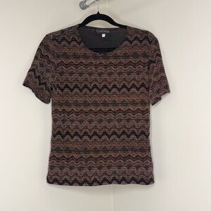 Vintage Lindor Multicolor Metallic Geometric Top | Women’s Size M | 90s Classic